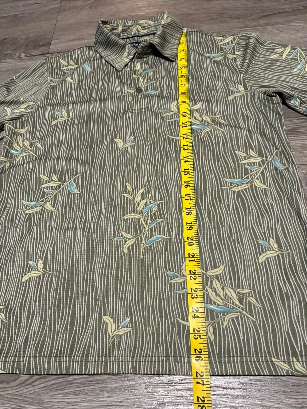 Olive Green Printed Polo Shirt